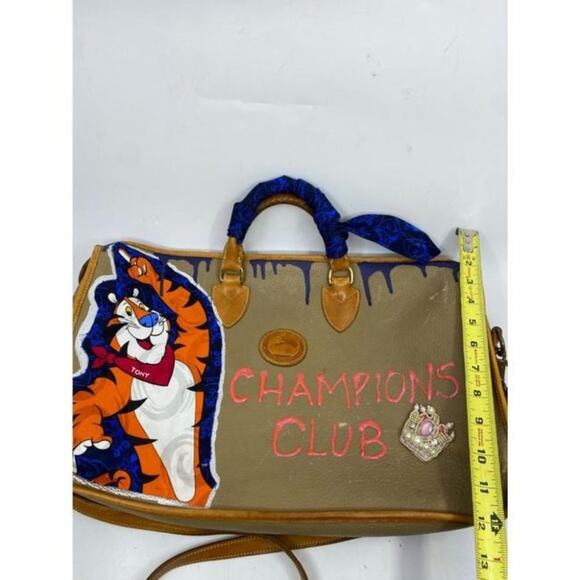 Dooney And Bourke Vintage Large Customized Blue Brown Leather Cross Body… - Picture 5 of 12